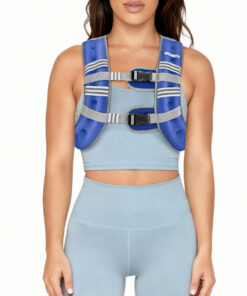 Pacearth Weighted Vest with Arm Strap Phone Pouch and  Reflective Stripe Blue