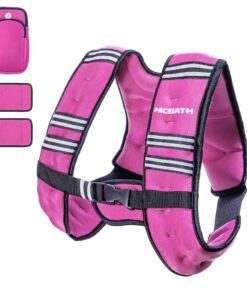 Alternative view of Pacearth Weighted Vest with Arm Strap Phone Pouch and  Reflective Stripe Pink