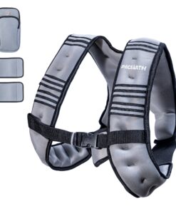 Alternative view of Pacearth Weighted Vest with Arm Strap Phone Pouch and  Reflective Stripe Grey