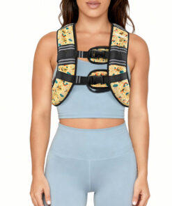 Pacearth Weighted Vest with Arm Strap Phone Pouch and  Reflective Stripe Patterned Yellow