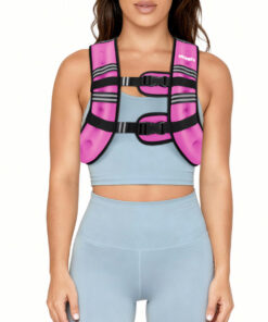 Pacearth Weighted Vest with Arm Strap Phone Pouch and Reflective Stripe Pink& Grey