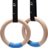 PACEARTH Gymnastics Rings Wooden Olympic Rings, Long Straps with Scale Non-Slip Gym Rings for Home Gym Full Body Workout