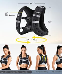 Alternative view of PACEARTH Weighted Vest with Ankle Weight Set and Arm Strap Phone Pouch and Reflective Stripe
