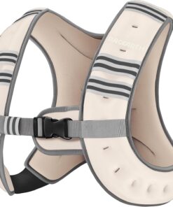 Alternative view of Pacearth Weighted Vest with Arm Strap Phone Pouch and  Reflective Stripe Beige