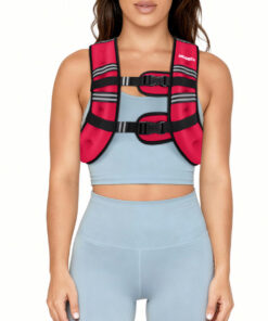 Pacearth Weighted Vest with Arm Strap Phone Pouch and Reflective Stripe Red