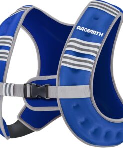 Alternative view of Pacearth Weighted Vest with Arm Strap Phone Pouch and  Reflective Stripe Blue