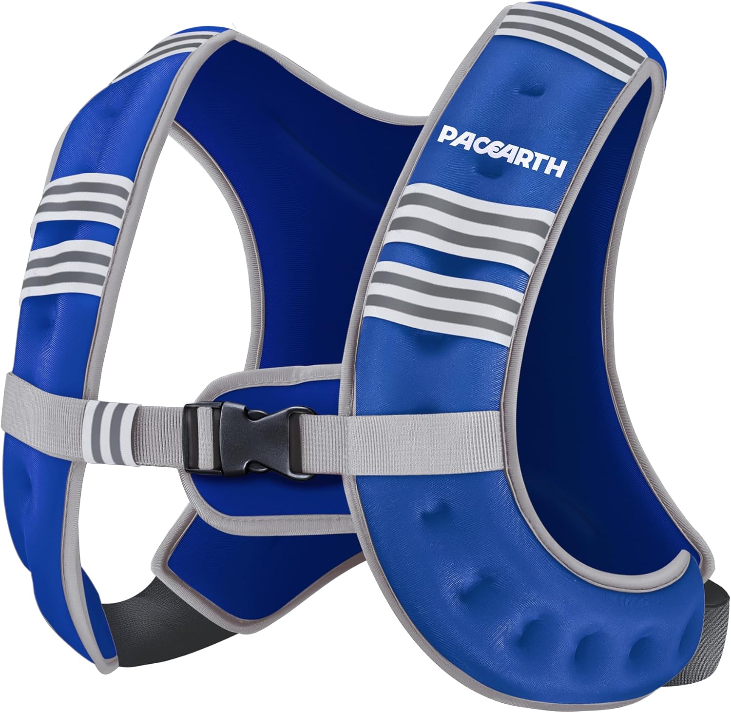 Pacearth Weighted Vest with Arm Strap Phone Pouch and Reflective Stripe Blue - Image 2