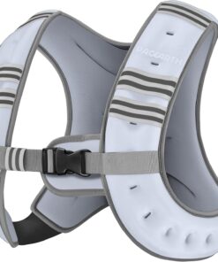 Alternative view of Pacearth Weighted Vest with Arm Strap Phone Pouch and  Reflective Stripe Concrete Gray