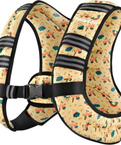 Alternative view of Pacearth Weighted Vest with Arm Strap Phone Pouch and  Reflective Stripe Patterned Yellow