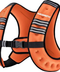 Alternative view of Pacearth Weighted Vest with Arm Strap Phone Pouch and  Reflective Stripe Orange