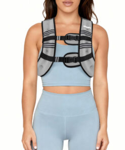 Pacearth Weighted Vest with Arm Strap Phone Pouch and  Reflective Stripe Grey