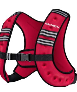 Alternative view of Pacearth Weighted Vest with Arm Strap Phone Pouch and  Reflective Stripe Red