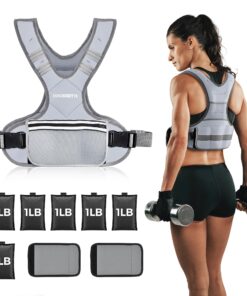 PACEARTH Adjustable Weight Vest 4-10lbs / 11-20lbs Concrete Gray
